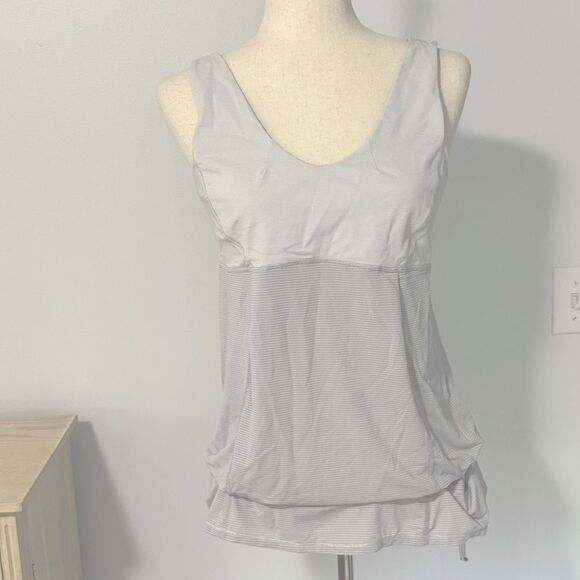 Lululemon Light Gray Elevate Tank Top 10 Luxtreme Excellent DrawString Waist - Picture 2 of 8
